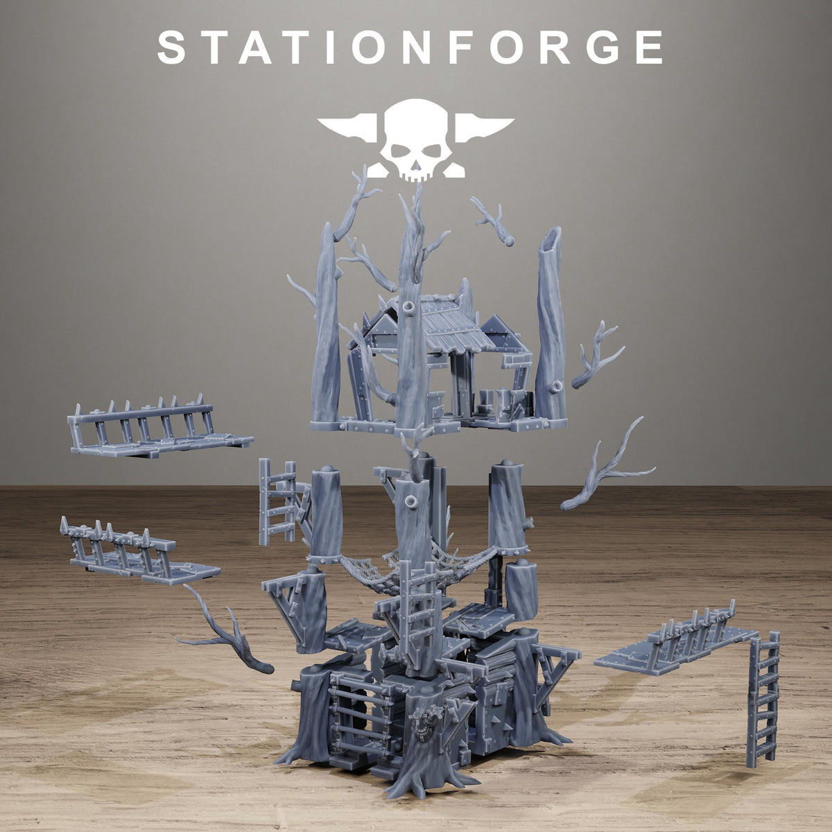 Orkaz Tree House - Elevated Sci-Fi Wargaming Resin Terrain - StationForge - Sigmarite Boutique