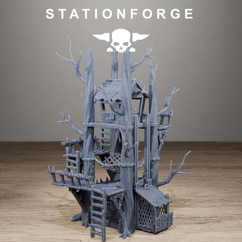 Orkaz Tree House - Elevated Sci-Fi Wargaming Resin Terrain - StationForge - Sigmarite Boutique