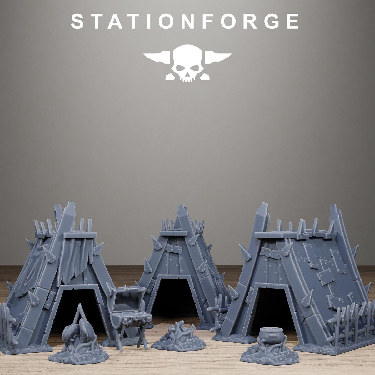 Orkaz War Camp Tents Resin Camp Terrain Set for Sci Fi Wargaming - StationForge - Sigmarite Boutique