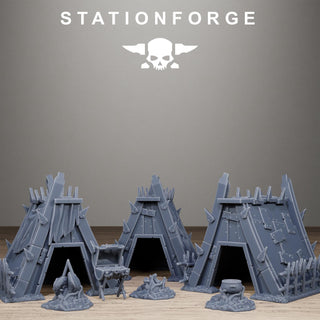 Orkaz War Camp Tents Resin Camp Terrain Set for Sci Fi Wargaming - StationForge - Sigmarite Boutique