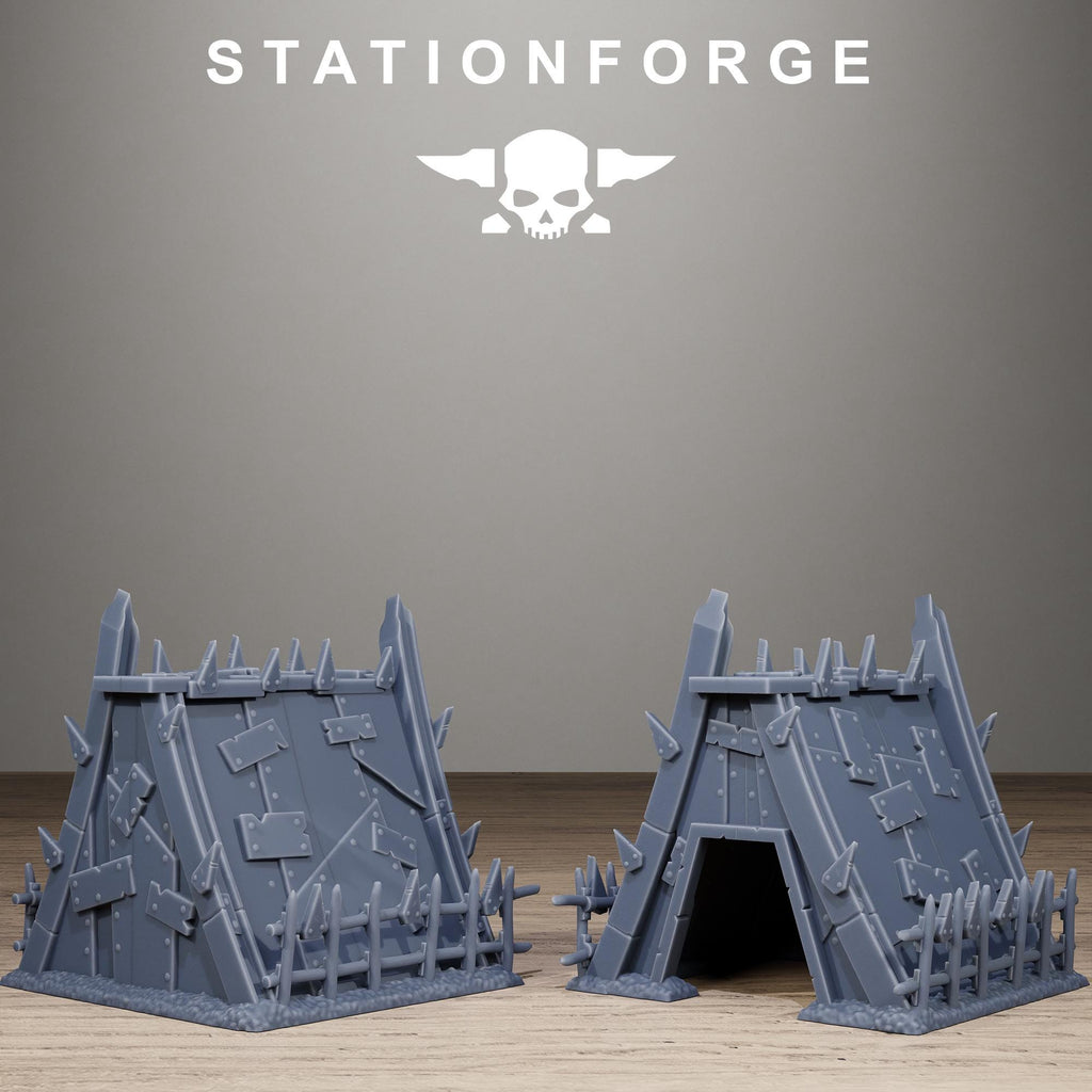 Orkaz War Camp Tents Resin Camp Terrain Set for Sci Fi Wargaming - StationForge - Sigmarite Boutique
