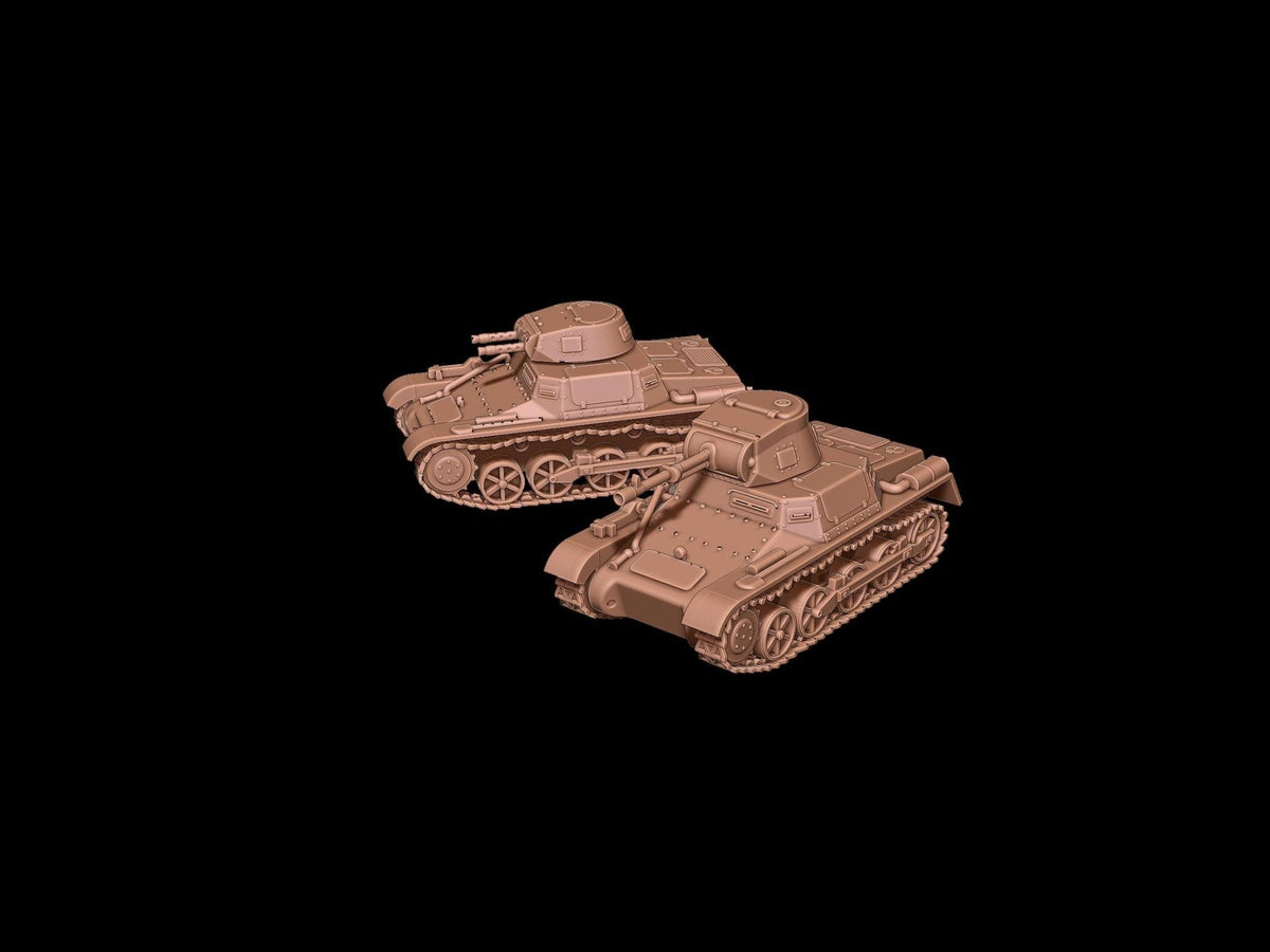 Panzer I Tank - German WWII Light Tank - 3D Printed Resin Miniatures in 6mm, 10mm, 15mm, and 20mm Scale - Eskice Miniatures - Sigmarite Boutique