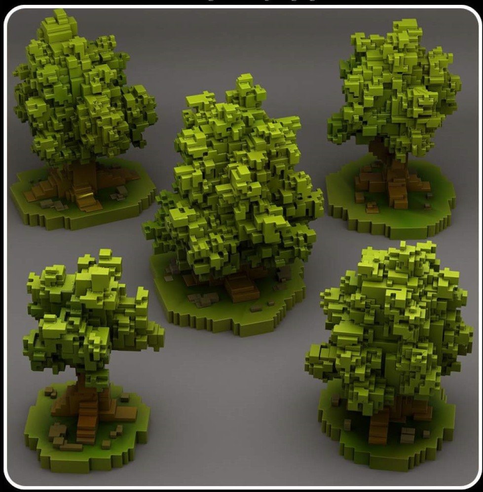 Pixel Trees - Fantastic Plants and Rocks - Print Your Monsters - Sigmarite Boutique