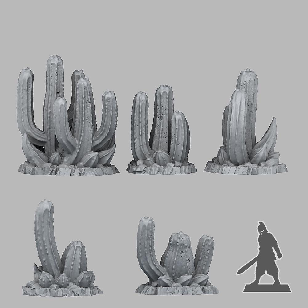Poisonous Cactus - Fantasy Scatter Terrain for DnD, RPGs & 28mm Wargaming Resin Printed Terrain Set - Sigmarite Boutique