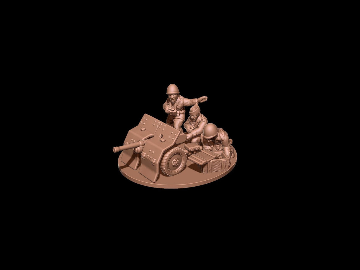 Polish 37mm Anti-Tank Gun Team - 3D Printed Resin Miniatures in 6mm, 10mm, 15mm, and 20mm Scale - Eskice Miniatures - Sigmarite Boutique