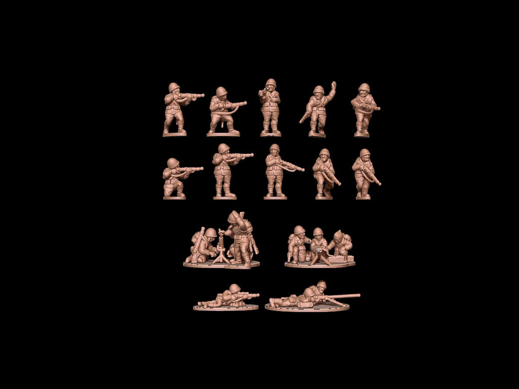 Polish WWII Infantry Platoon - 3D Printed Resin Miniatures in 6mm, 10mm, 15mm, and 20mm Scale - Eskice Miniatures - Sigmarite Boutique