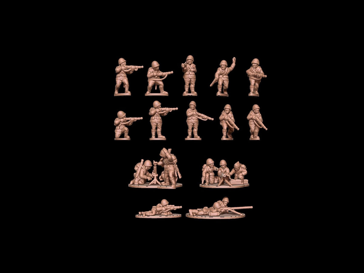 Polish WWII Infantry Platoon - 3D Printed Resin Miniatures in 6mm, 10mm, 15mm, and 20mm Scale - Eskice Miniatures - Sigmarite Boutique