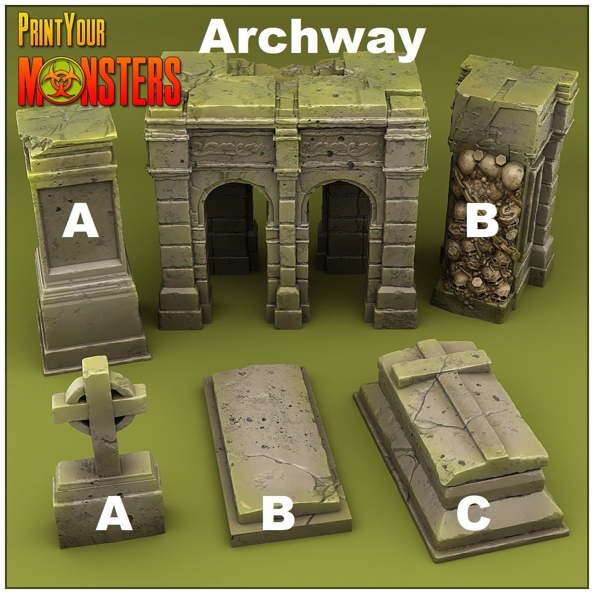 Print Your Monsters - Graveyard - Resin Printed Terrain - Sigmarite Boutique