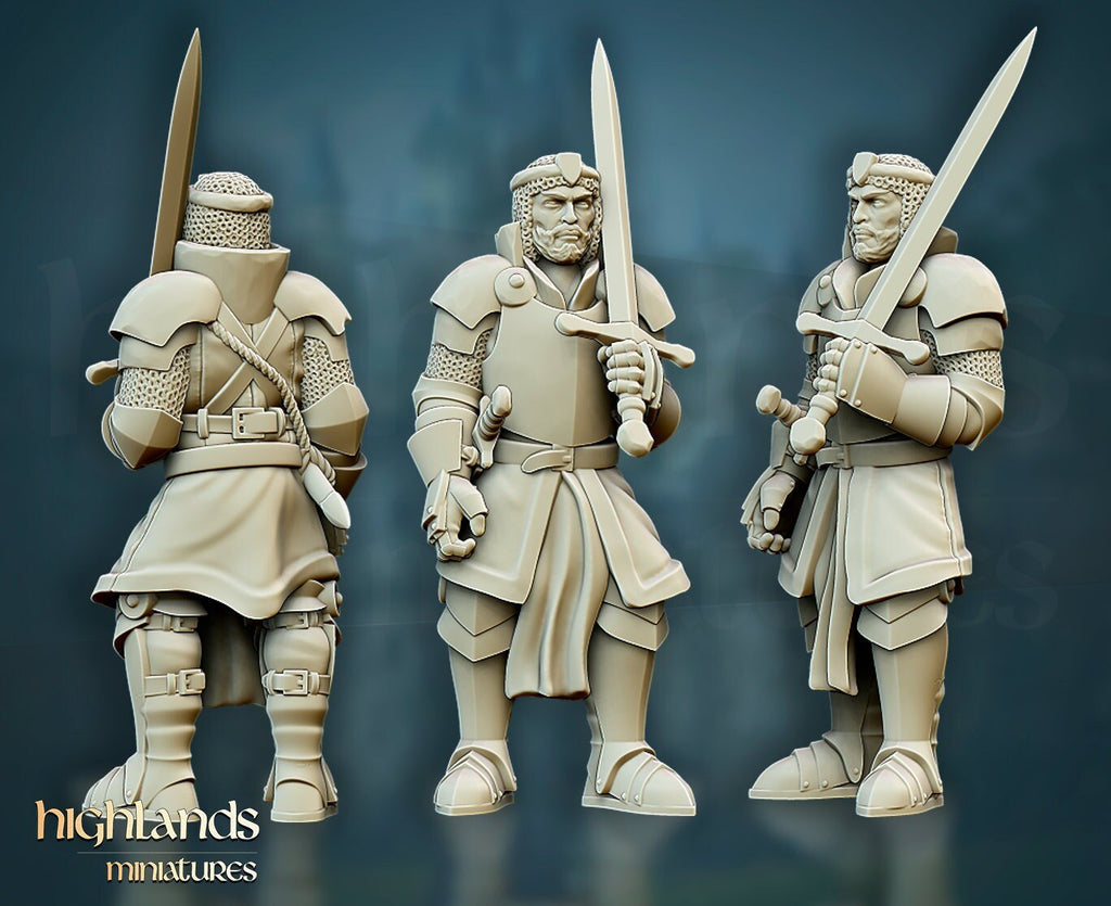 Questing Knight Command on Foot - Highlands Miniatures - Sigmarite Boutique