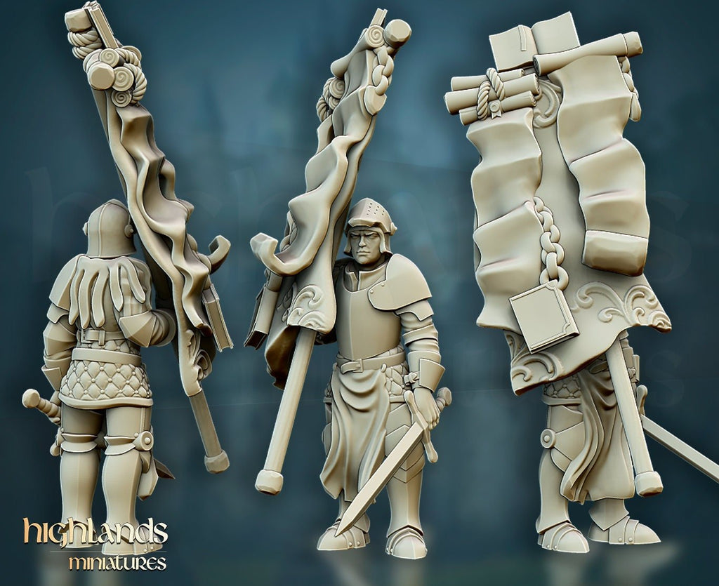 Questing Knight Command on Foot - Highlands Miniatures - Sigmarite Boutique