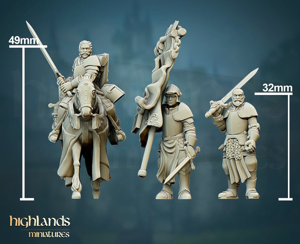 Questing Knight Command on Foot - Highlands Miniatures - Sigmarite Boutique