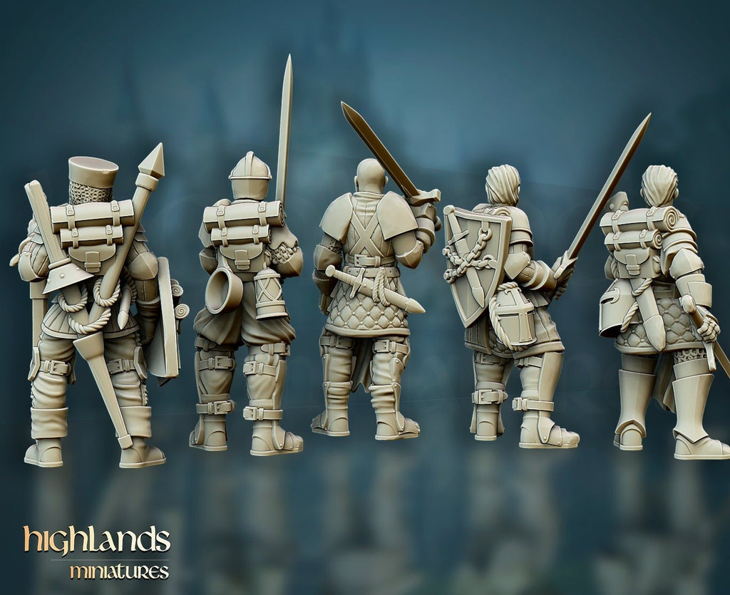 Questing Knights on Foot - Highlands Miniatures - Sigmarite Boutique