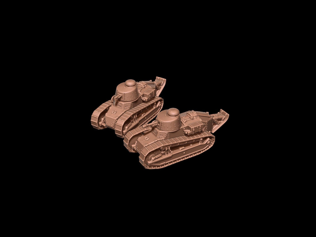 Renault FT-17 - French WW2 Light Tank - 3D Printed Resin Miniatures in 6mm, 10mm, 15mm, and 20mm Scale - Eskice Miniatures - Sigmarite Boutique
