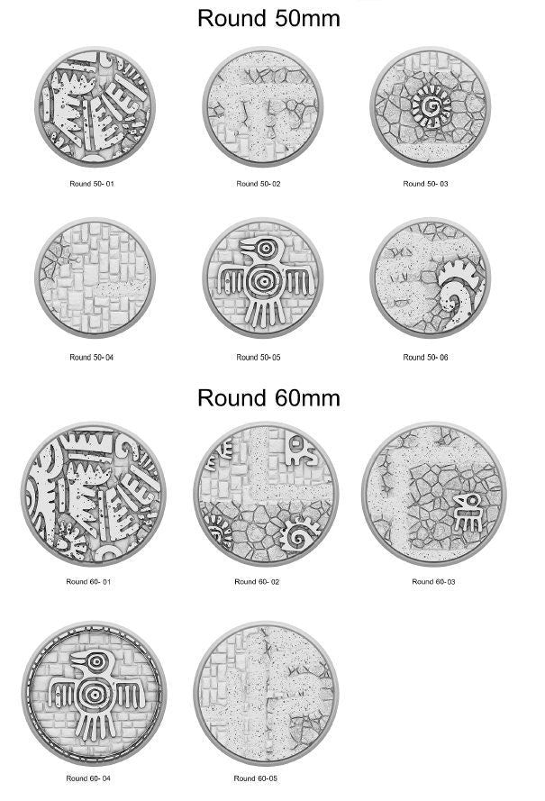 Resin Bases - Aztec - Round - Sigmarite Boutique