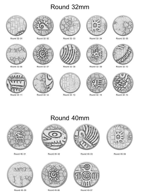 Resin Bases - Aztec - Round - Sigmarite Boutique