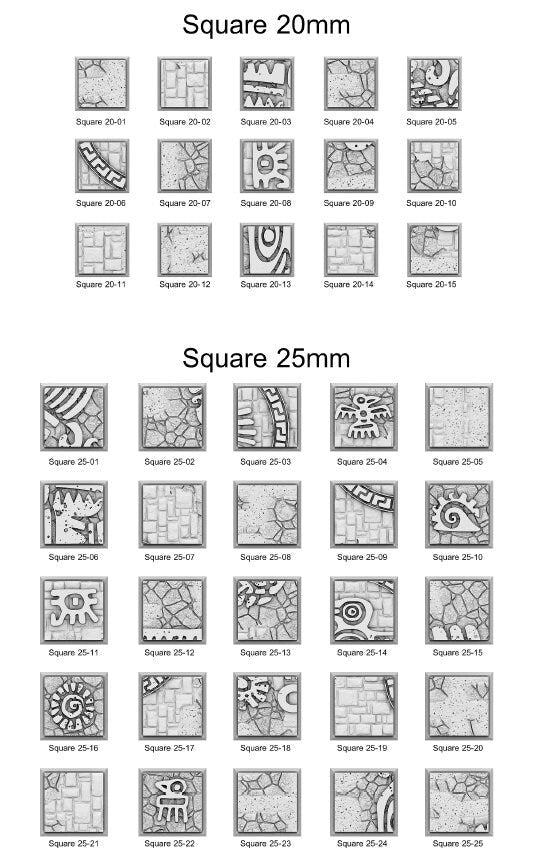 Resin Bases - Aztec - Square - Sigmarite Boutique