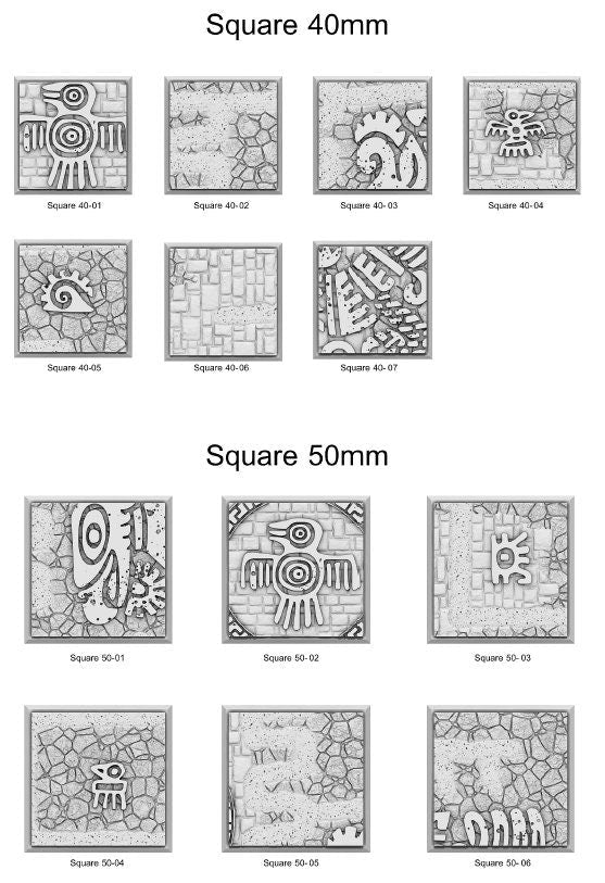 Resin Bases - Aztec - Square - Sigmarite Boutique