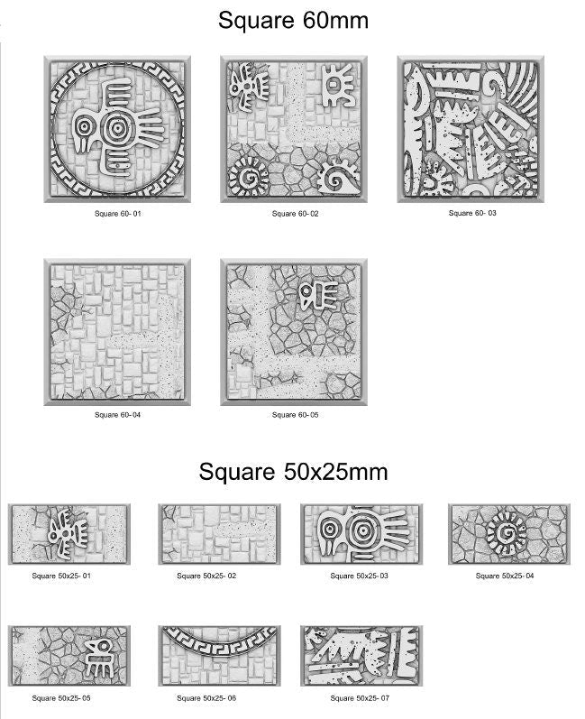 Resin Bases - Aztec - Square - Sigmarite Boutique