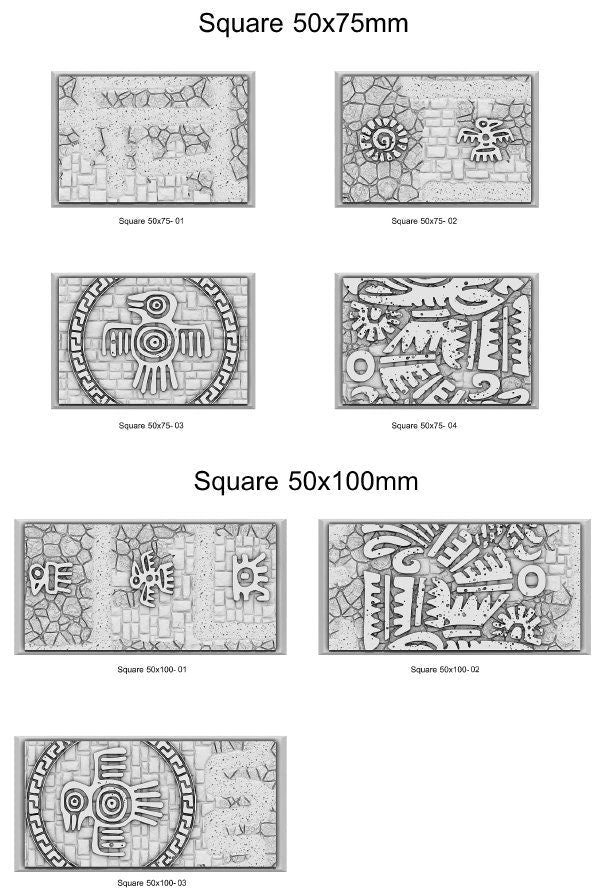 Resin Bases - Aztec - Square - Sigmarite Boutique
