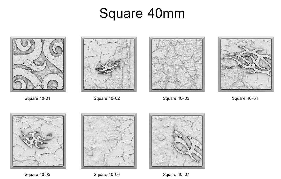 Resin Bases - Dark Elves - Square - Sigmarite Boutique