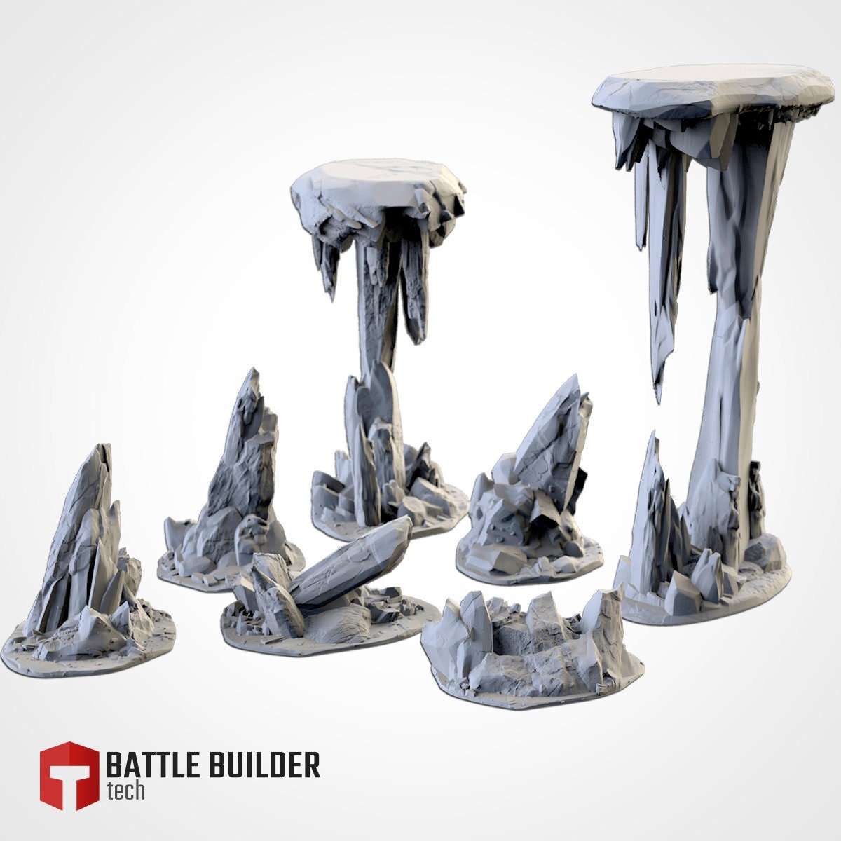 Rocky Terrain - Scifi Terrain - 3D Printed PLA Plastic - Sigmarite Boutique