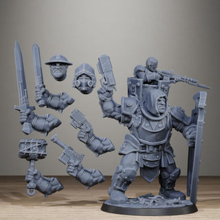 Royal Guard Shield Bearer - Elite Heavy Shield Infantry Resin Miniature for Sci-Fi Soldier Wargaming - Stationforge - Sigmarite Boutique