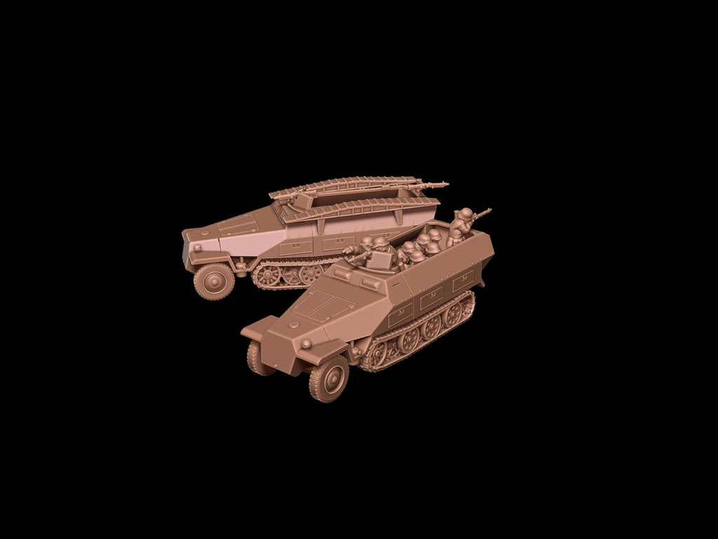 Sd.Kfz. 251 Half-Track - German WWII Armored Personnel Carrier - 3D Printed Resin Miniatures in 6mm, 10mm, 15mm, and 20mm Scale - Eskice - Sigmarite Boutique