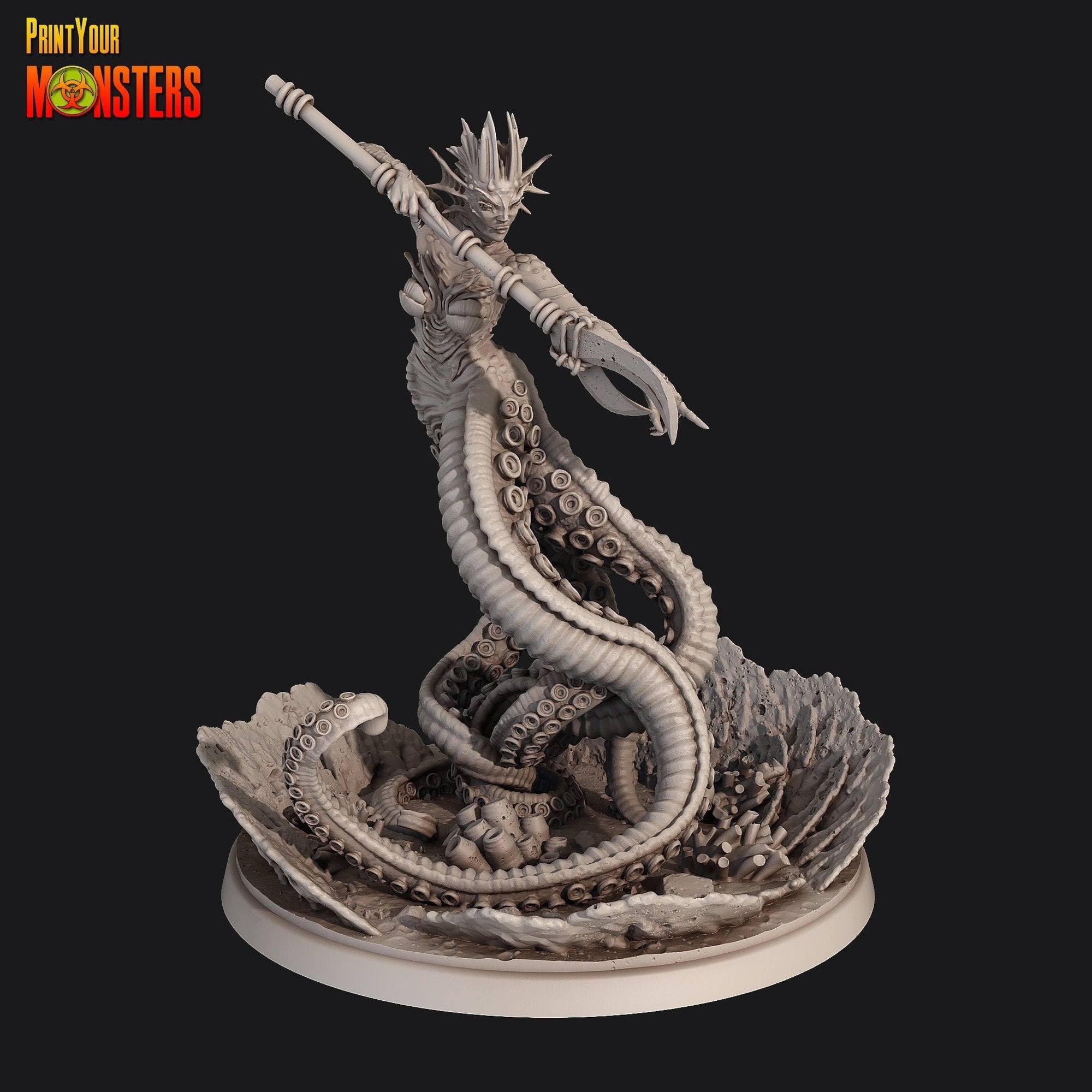 Sea Elf Priestess - Dark Water Sanctum - Print Your Monsters - Sigmarite Boutique