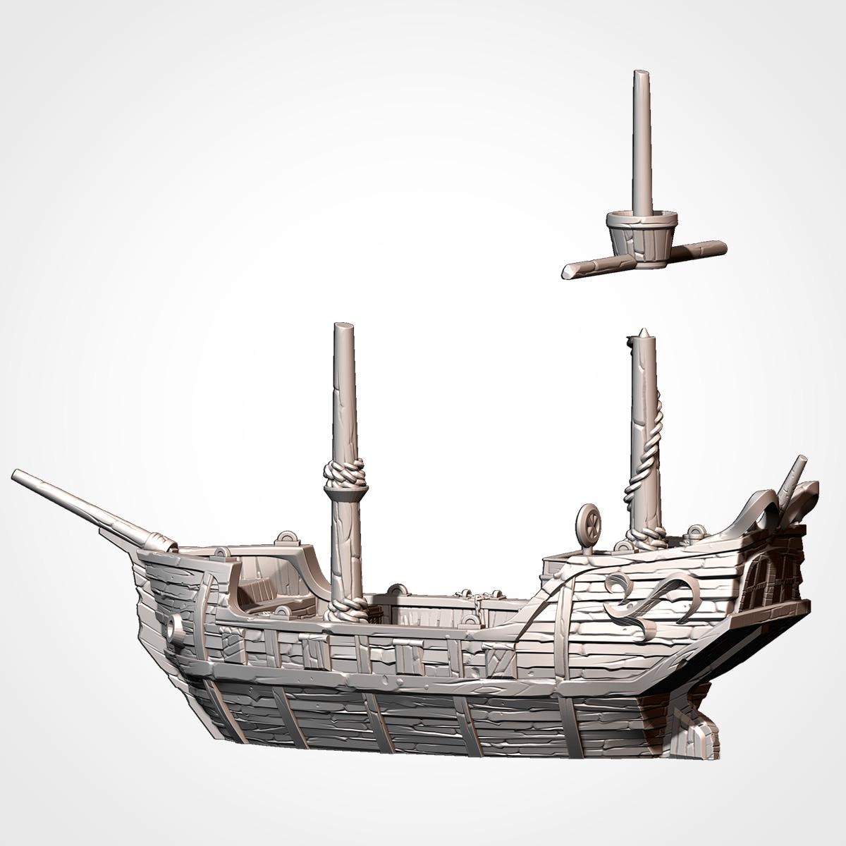 Ships Aground Fantasy or Historical Tabletop Terrain for 28mm Wargaming and RPGs Coastal Scatter Terrain - Sigmarite Boutique