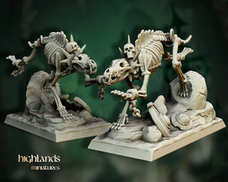 Skeletal Dire Wolves - Highlands Miniatures - Sigmarite Boutique