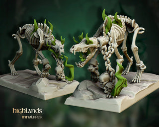 Skeletal Dire Wolves - Highlands Miniatures - Sigmarite Boutique