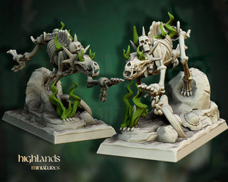 Skeletal Dire Wolves - Highlands Miniatures - Sigmarite Boutique