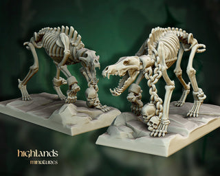 Skeletal Dire Wolves - Highlands Miniatures - Sigmarite Boutique