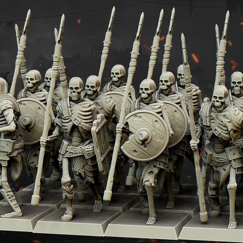 Skeletal Spearmen - Highlands Miniatures - Sigmarite Boutique