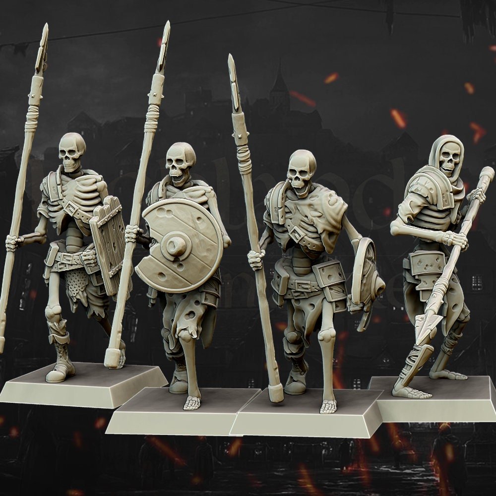 Skeletal Spearmen - Highlands Miniatures - Sigmarite Boutique
