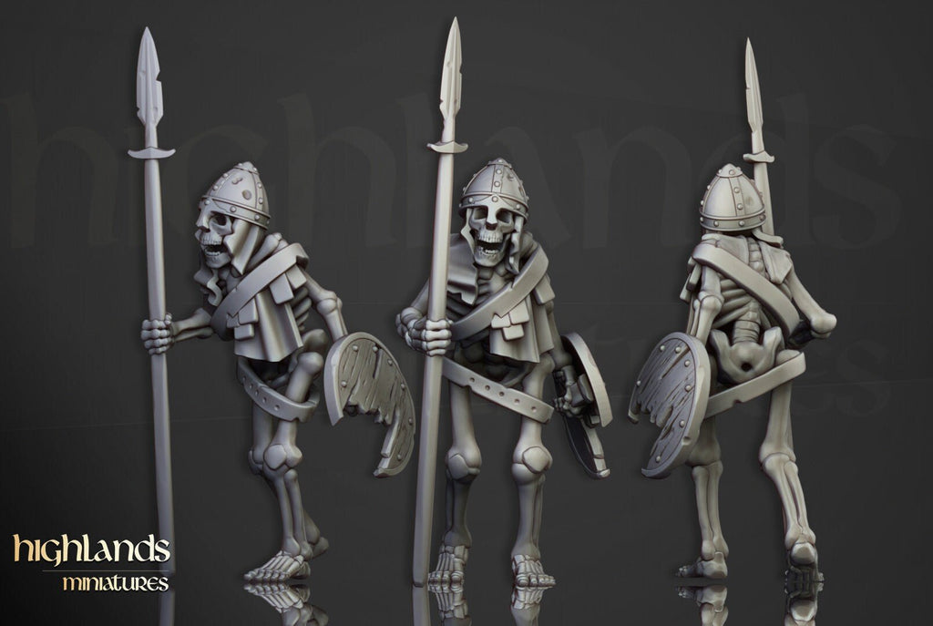 Skeletal Warriors with Spears - Highlands Miniatures - Sigmarite Boutique