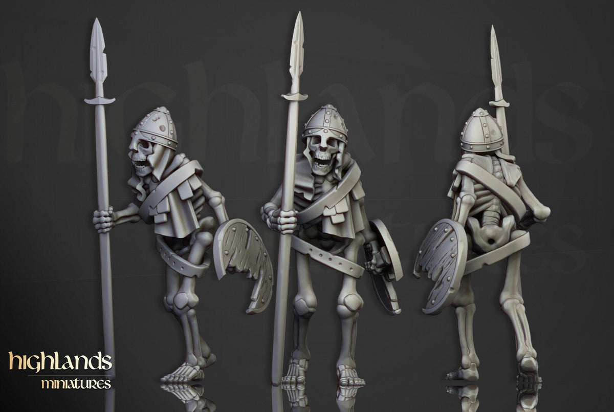 Skeletal Warriors with Spears - Highlands Miniatures - Sigmarite Boutique