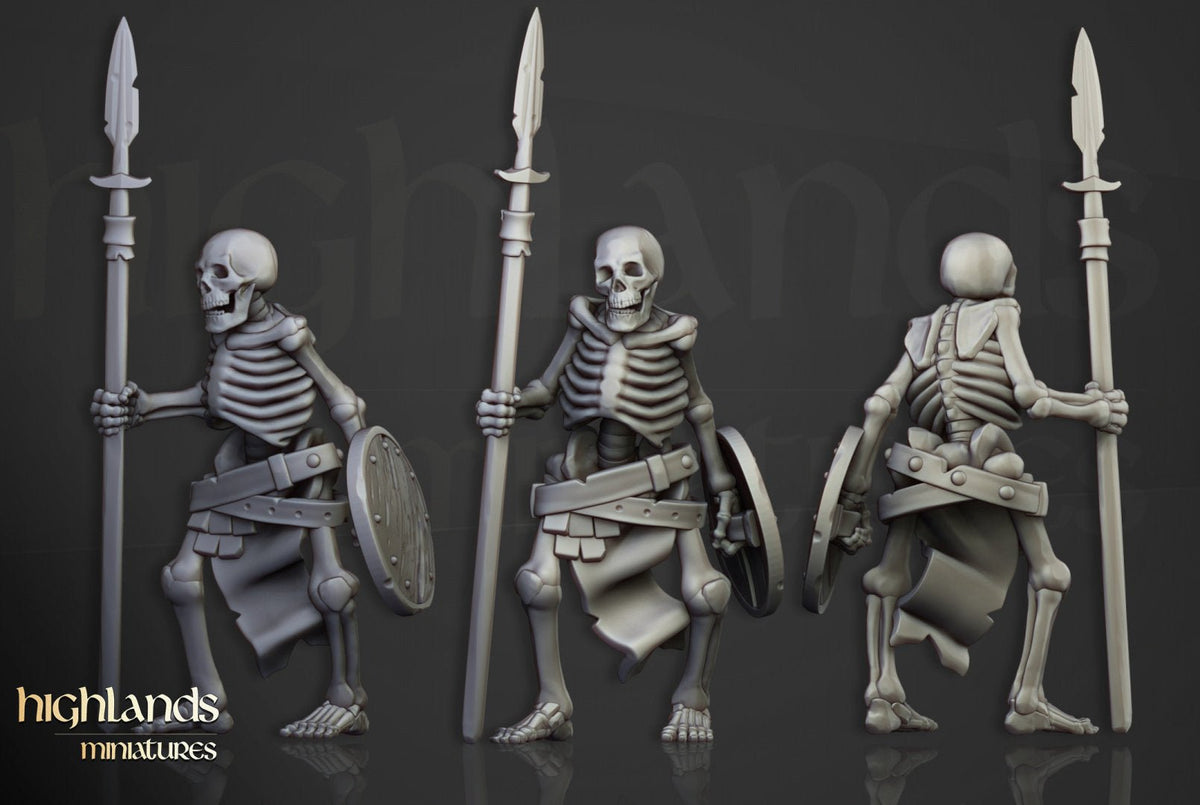 Skeletal Warriors with Spears - Highlands Miniatures - Sigmarite Boutique