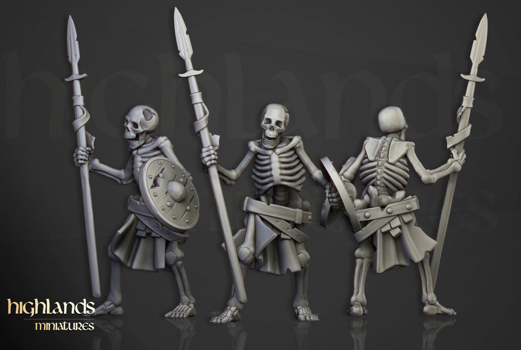 Skeletal Warriors with Spears - Highlands Miniatures - Sigmarite Boutique