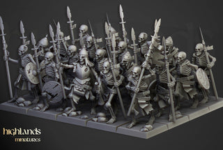 Skeletal Warriors with Spears - Highlands Miniatures - Sigmarite Boutique