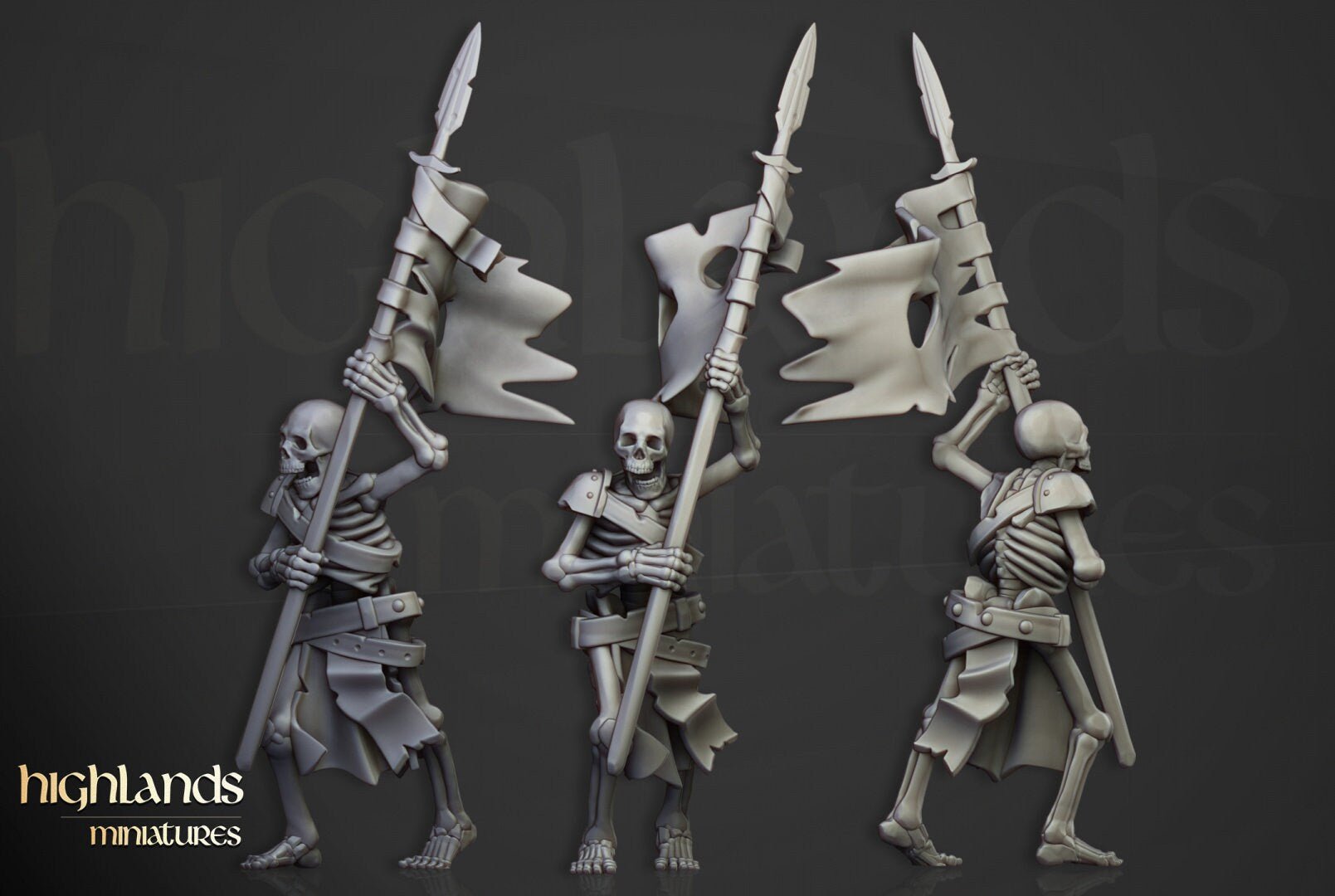Skeletal Warriors with Spears - Highlands Miniatures - Sigmarite Boutique