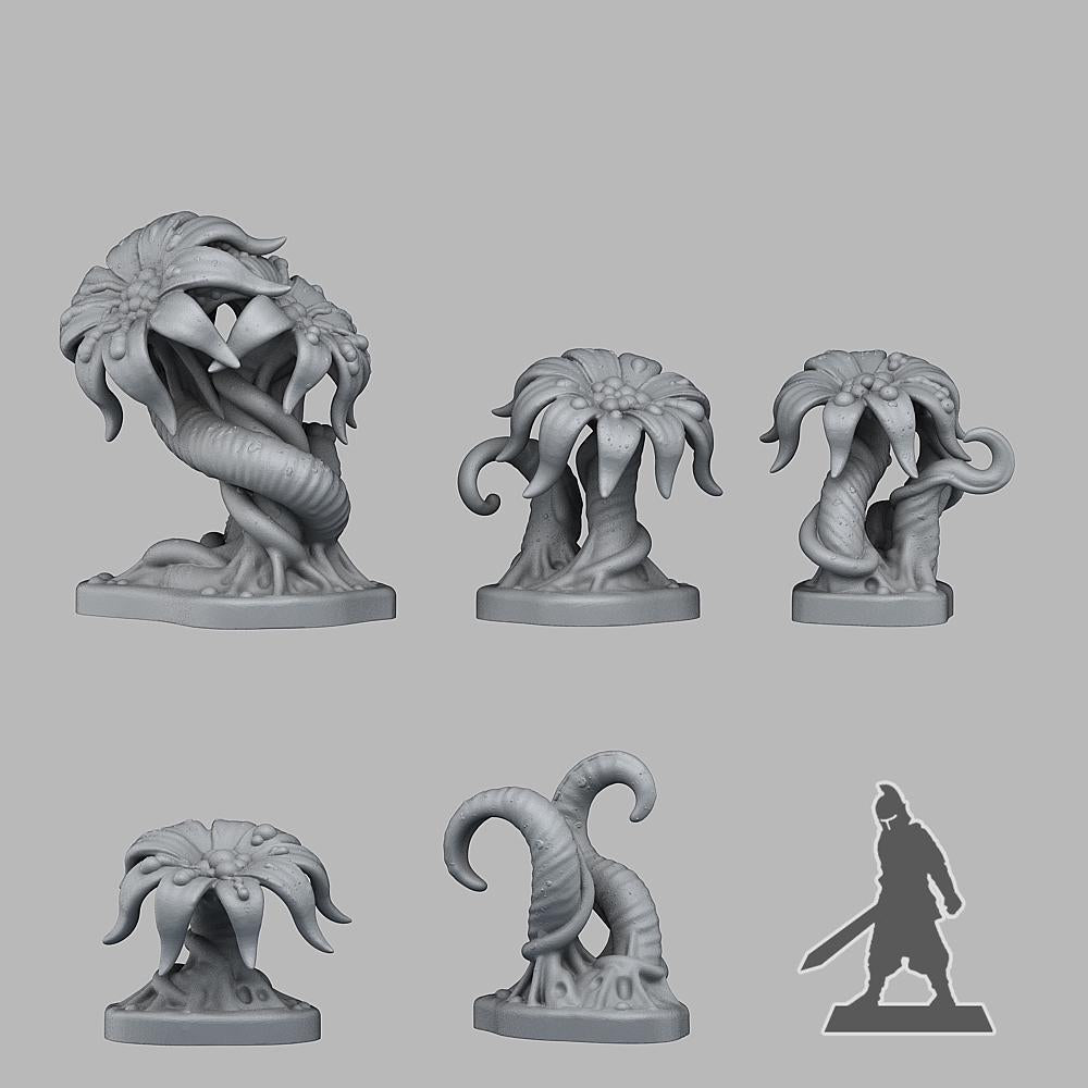Slimy Swamp Flowers - Fantasy Scatter Terrain for DnD, RPGs & 28mm Wargaming Resin Printed Terrain Set - Sigmarite Boutique