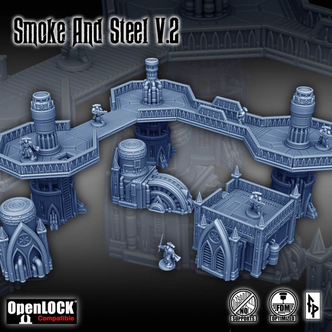 Smoke and Steel Part 2 - Forbidden Prints - 3D Printed Sci-Fi Terrain - Sigmarite Boutique