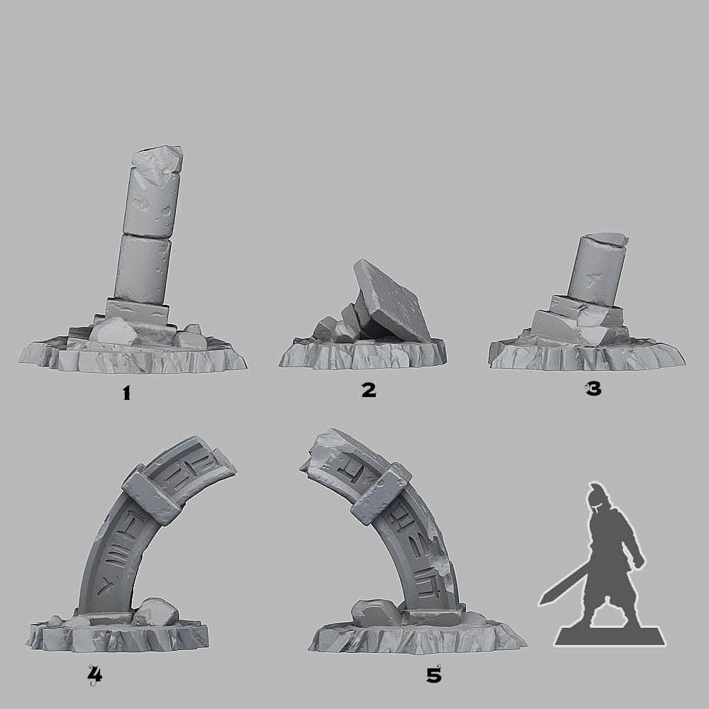 Stargate Ruins - Alien Scatter Terrain for Sci Fi Wargaming & 28mm RPGs Resin Printed Terrain Set - Sigmarite Boutique
