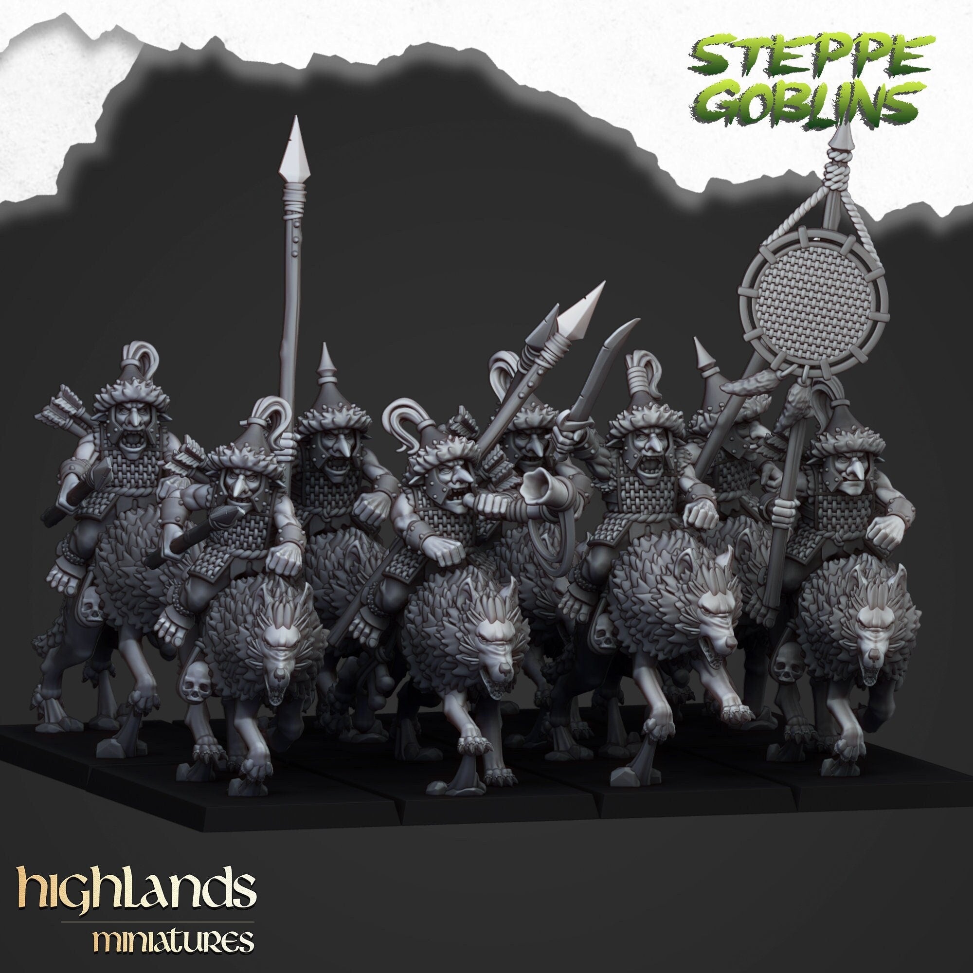 Steppe Goblin Wolf Cavalry - Highlands Miniatures - Sigmarite Boutique