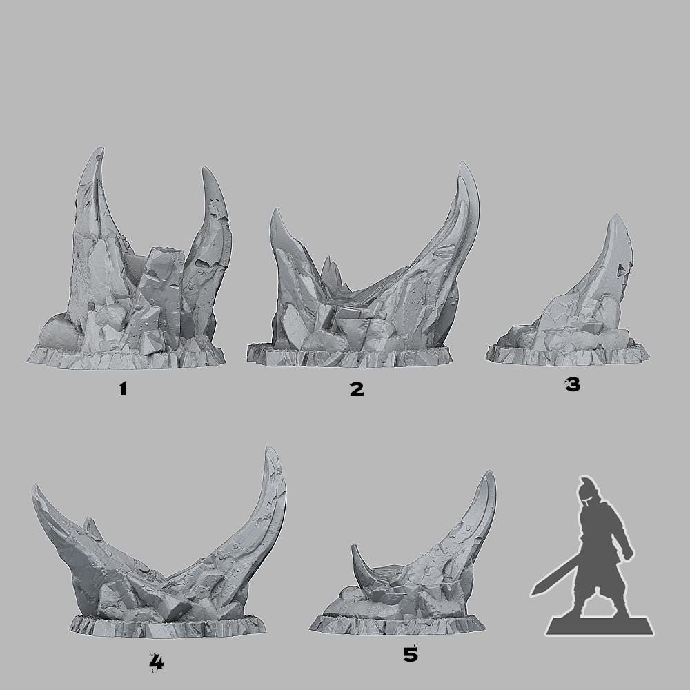 Stones from Hell - Fantasy Scatter Terrain for DnD, RPGs & 28mm Wargaming Resin Printed Terrain Set - Sigmarite Boutique