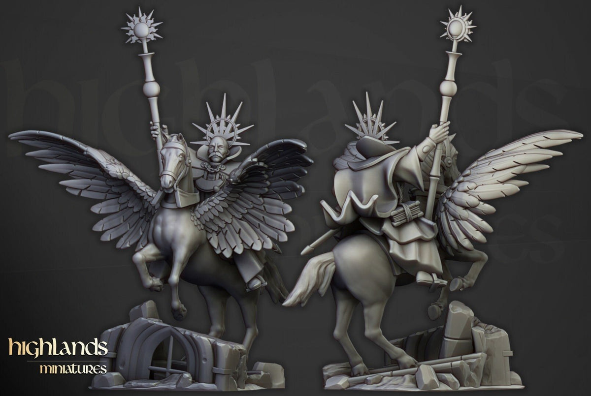 Sunland High Wizard on Pegasus - Highlands Miniatures - Sigmarite Boutique