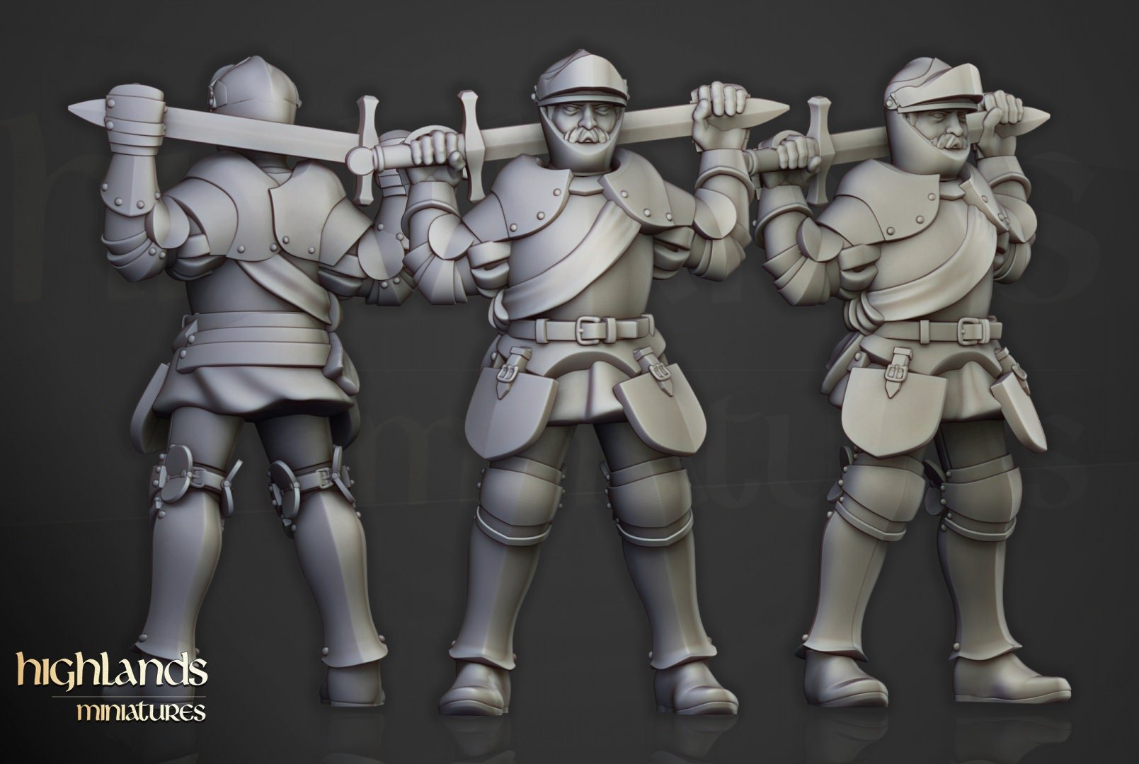 Sunland Knights on Foot - Highlands Miniatures - Sigmarite Boutique