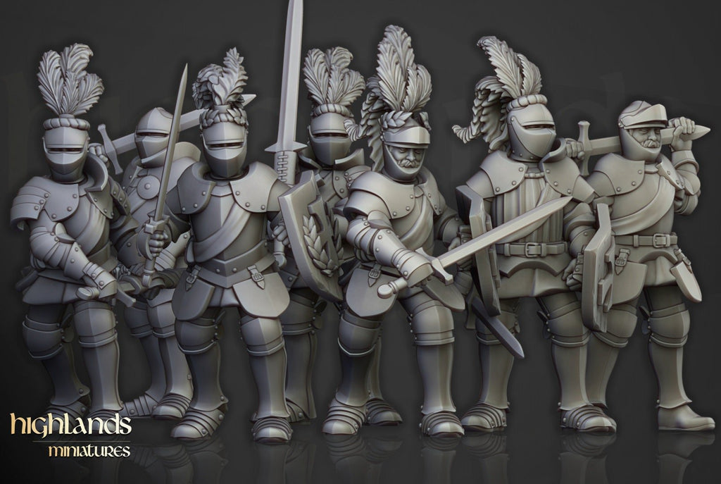Sunland Knights on Foot - Highlands Miniatures - Sigmarite Boutique
