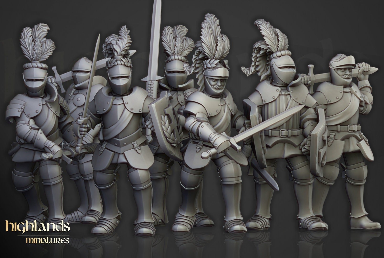 Sunland Knights on Foot - Highlands Miniatures - Sigmarite Boutique